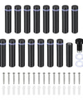 16 Pack Stainless Steel Sign Standoff Screws 1/2 X 2 Inch Black Wall Mounting Hardware with M4 screws and expansion tubes for signs