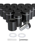 Twenty Pack Stainless Steel Standoff Screws for Acrylic Signs Black Finish Includes All Mounting Hardware Three Quarters Inch Diameter One Inch Long Anti Corrosion Anti Scratch Durable Construction Great for DIY Sign Projects and Acrylic Displays
