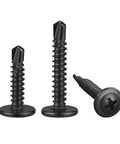 300pcs #8 x 3/4 Inch Sheet Metal Self Tapping Screws 410 Black Stainless Steel Truss Head High Strength Quick Tapping Screws for Metal