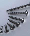 300pcs #8 x 3/4 Inch Sheet Metal Self Tapping Screws 410 Black Stainless Steel Truss Head on display
