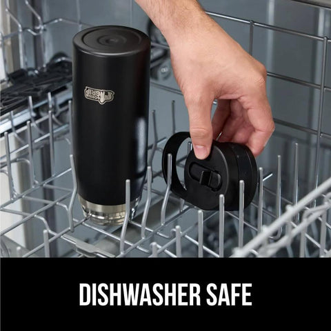 Beast Mode Heavy Duty Stainless Steel Water Bottle 40 Oz Insulated Tumbler With Leakproof Flip Straw Lid in dishwasher rack