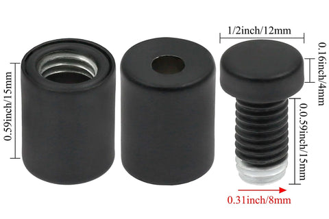 12 Pcs Stainless Steel Wall Sign Standoff Screws One Half Inch By Zero Point Seven Eight Inch Black Mounting Hardware For Hanging Acrylic Glass Frames Plexiglass Displays And Advertising Signs Suitable For Indoor And Outdoor Use close-up