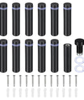 Sign Standoff Screws 12 Pack Stainless Steel Black Wall Mounting Hardware For Hanging Acrylic Picture Frames And Glass Panels