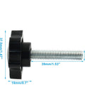 Set Of 2 M8 X 40mm Star Hand Knobs Plastic Hex Shaped Clamping Knobs side view with dimensions, for machinery workbenches and equipment.