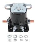 Hot Rod Starter Relay Solenoid 12V 4-Terminal Heavy Duty SW3, black with copper terminals and mounting accessories.