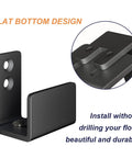 Adjustable U Shape Barn Door Floor Guide Wall Mounted Flush Bottom Guide In Sturdy Steel Black Finish Flexible Floor Guide