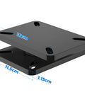 Greaseable 5000 Lb Rating Heavy Duty Bearing Plate Turntable, black steel platform, size dimensions visible, kingpinless design.