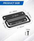 Stainless Steel Wardrobe And Cabinet Pull Handle In Black Finish, dimensions labeled, includes screws, suitable for garages, outdoor use.