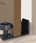 Installed Adjustable Sliding Door Floor Guide Two Pack For Barn Doors In Black Durable Steel Runner And Guide System
