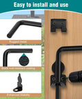 Installing 36 Inch Heavy Duty Gate Drop Rod Two Pack Built Tough Black Solid Steel Cane Bolt Gate Latch for Wooden Fences