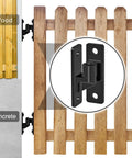 Heavy Duty Gate Hinges, 2Pack High Strength Steel with Electroplated Finish, 600LB Load Capacity, shown on wooden gate