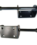 Self Locking Gate Latch For Outdoor Fences In Black Steel With Automatic Gravity Lever Lock Included Fasteners Spring And Cable Pull String