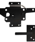Heavy Duty Gate Latch For Wooden Fences Post Mount Automatic Gravity Lever Self Locking Gate Hardware For Wood And Vinyl Fence Gates Black Steel Finish