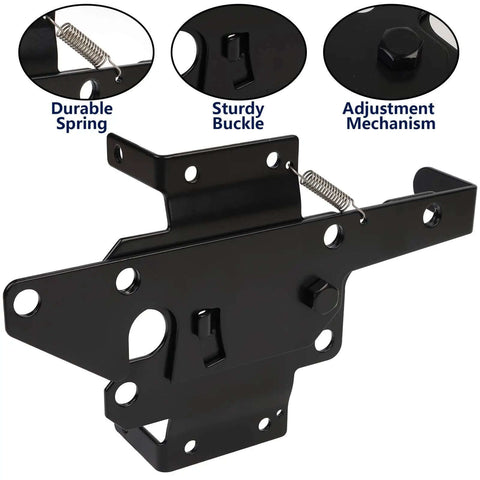 Heavy Duty Gate Latch For Wooden Fences Post Mount Automatic Gravity Lever Self Locking Gate Hardware - Black Steel Finish