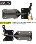Image of heavy duty gate latch with gravity lever self locking wire operated release for wooden fence metal gate zinc plated hardware