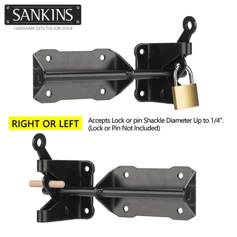 Image of heavy duty gate latch with gravity lever self locking wire operated release for wooden fence metal gate zinc plated hardware
