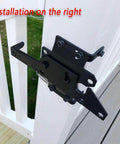 Heavy Duty Gate Latch For Wooden Fences Post Mount Automatic Gravity Lever Self Locking Gate Hardware installed on fence