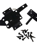 Heavy Duty Gate Latch For Wooden Fences Post Mount Automatic Gravity Lever Self Locking Gate Hardware Black Steel with screws
