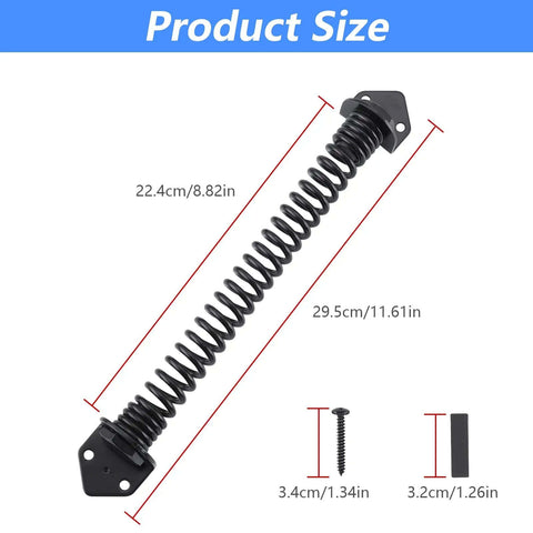 Heavy Duty 11 Inch Gate Spring Self Closing Black Steel Outdoor Gate Closer For Wooden And Vinyl Fences built tough size dimensions.
