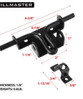 Heavy Duty Slide Bolt Gate Latch For Wooden Fences And Doors With Padlock Hole, black steel latch dimensions and components