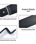Sliding Barn Door Handle Black Steel, 7.5 Inch Length, close-up on matte finish and heavy-duty design, product details