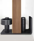 Adjustable Sliding Door Floor Guide Two Pack For Barn Doors In Black Durable Steel Runner And Guide System Installed on Wood Door