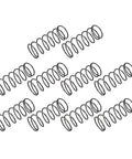 Black Steel Compression Spring 1.2mm Wire Diameter, 20mm Outside Diameter, 50mm Free Length, 10 Pieces on white background.