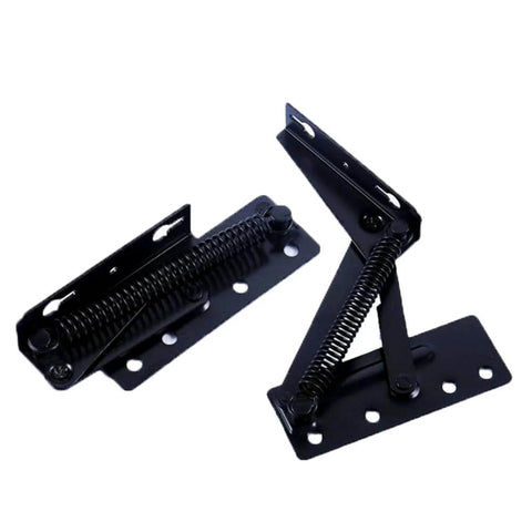 2-Piece Folding Bracket And Hidden Cabinet Hinge Set For Furniture And Beds, black steel folding support hinge hardware
