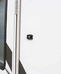 Never Fade Two Way Stick On Level Black With Self Adhesive Back For Quick Plumb And Level Checks installed on RV wall.