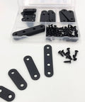 ✝️ 26 Sets Flat Plate Straight Bracket Flat Brace Bracket Stainless Steel, 36mm/46mm/56mm/76mm Wood Brackets kit with screws