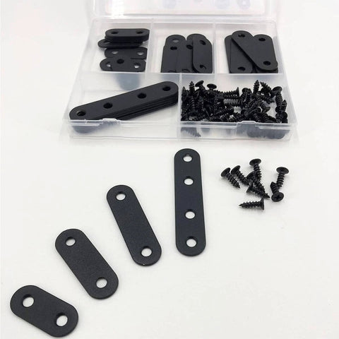 ✝️ 26 Sets Flat Plate Straight Bracket Flat Brace Bracket Stainless Steel, 36mm/46mm/56mm/76mm Wood Brackets kit with screws