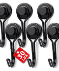 ✝️ 6-Pack utility hooks 30 lb capacity, black stainless steel, heavy-duty for home and warehouse use, six hooks with suction cups