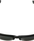 Top view of black wayfarer-style sunglasses with translucent arms and dark lenses.