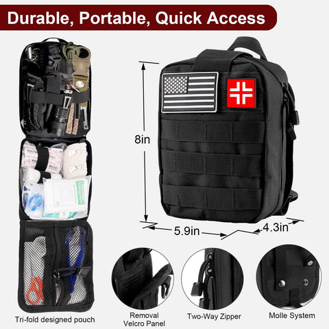 118-In-1 Survival Kit For Outdoor Adventurers And Weekend Preppers Military-Grade Emergency Gear Bundle with MOLLE bag
