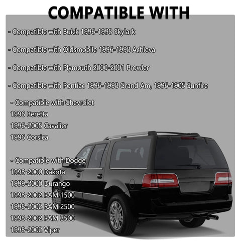 5-Pin LED Turn Signal Flasher Relay To Stop Hyper Flashing EP27 EP27N FL27 EC15 Replacement For Running Lights And Turn Signals Compatible With Ford Dodge Chevrolet Lincoln Mazda Mercury Plug And Play 12V Universal Fit shown with compatible vehicle list and SUV image