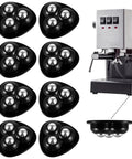 Adhesive Caster Wheels For Appliances, 360 Swivel Mini Rollers With Self Adhesive Tape, in black, installed on coffee maker
