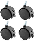 4 Pcs 1.5 Inch Swivel Caster Wheels With Locking Brake M8 Threaded Stem Replacement Casters For Seats Shelves Shopping Baskets