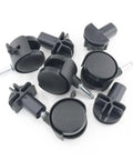 4 Pack Black Plastic Connectors With Pulleys for Travel Suitcases and Carry On Luggage Replacement Swivel Casters