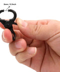 Five Eighth Inch Swivel Trigger Snap Hook Lobster Claw Clasp Spring Loaded Clip held in hand showing 8mm opening