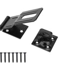 Four And A Half Inch Swivel Staple Safety Hasps With Twist Knob Locking for fence gate and cabinet, zinc plated steel, shown with screws
