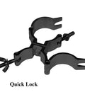 Four Pack Black Swivel Double Truss Clamps For Two Inch Truss Tubes, 360 Degree Wrap Around DJ Stage Lighting Clamp, Quick Lock