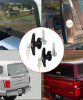 Left And Right Truck Cap Locking T-Handle Set With Keyed Alike Universal Key System Black Camper Shell Locks For Topper Complete 2 Locks.