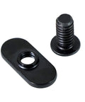 Centered Slide In Economy T Nut For T Slot Track With 1/4-20 By 1/2 Inch Bolt, 20 Pack, For 10 Series Aluminum Extrusion, Black Finish, Galvanized Iron Hardware For Strong Secure Connections And Easy Install shown together.