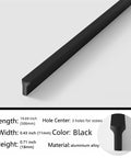 Five Pack Black T Shape Cabinet Pulls For Cabinets And Dressers, 19.69 Inch Long Durable Aluminum Alloy Hardware, close-up view