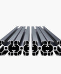 4PCS 23.6 in (600 mm) T Slot 4040 Aluminum Extrusion Profile, European Standard Anodized Linear Rail, Black, front view