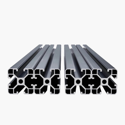 4PCS 23.6 in (600 mm) T Slot 4040 Aluminum Extrusion Profile, European Standard Anodized Linear Rail, Black, front view