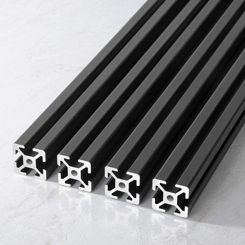 1010 Series T Slot Aluminum Extrusion 1 Inch By 1 Inch 25mm Square European Standard Anodized Black 1500mm Length