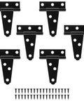 Six Pack 2 Inch Black T Strap Shed Hinge Beefy Heavy Duty Barn Door Hinges Gate Strap T Hinges For Barn Doors Sheds And Wooden Fences