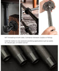 1 Inch Black Pipe Kit 5 Pack 72 Inch Length Threaded Malleable Steel Pipes For DIY Vintage Industrial Furniture Shelving Projects