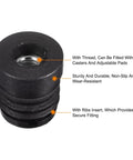 Close-up of one 8 Pieces Round Tube Inserts With M6 Thread For 19mm Diameter Round Tubes 0.75 Inch Outer Diameter Black Plastic Plug